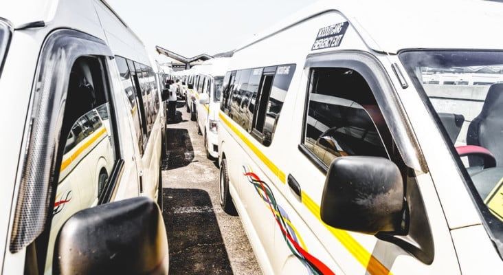 Minibus taxis lined up at the Gamalakhe rank